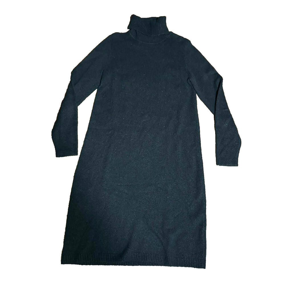 J. Crew Long-sleeve turtleneck sweater-dress in extra-soft yarn Black Women's XS